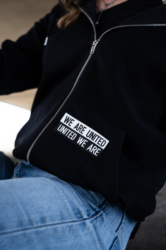 AM1U Black Red Zip Hoodie