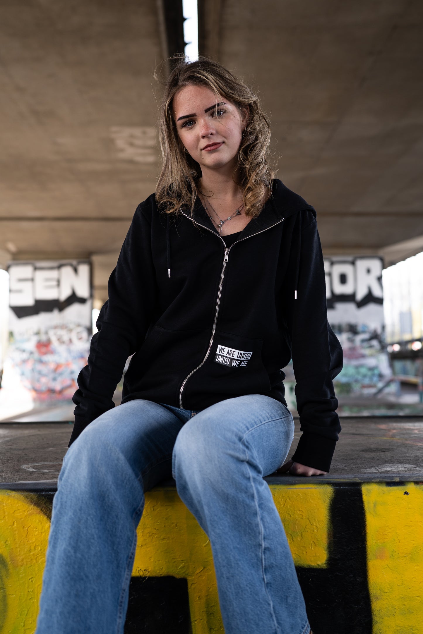 AM1U Black Red Zip Hoodie