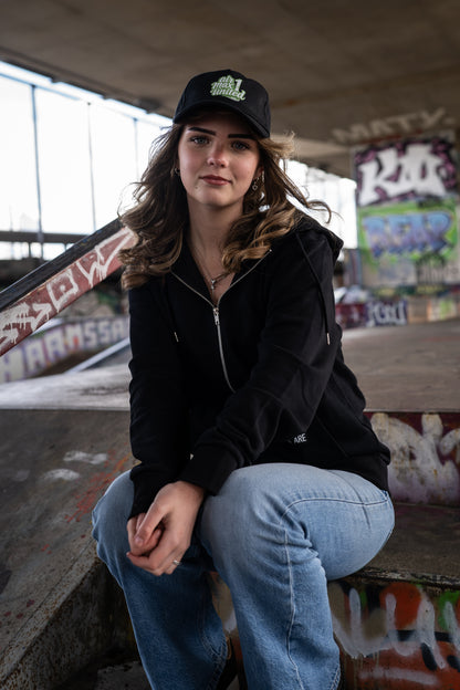 AM1U Black Red Zip Hoodie