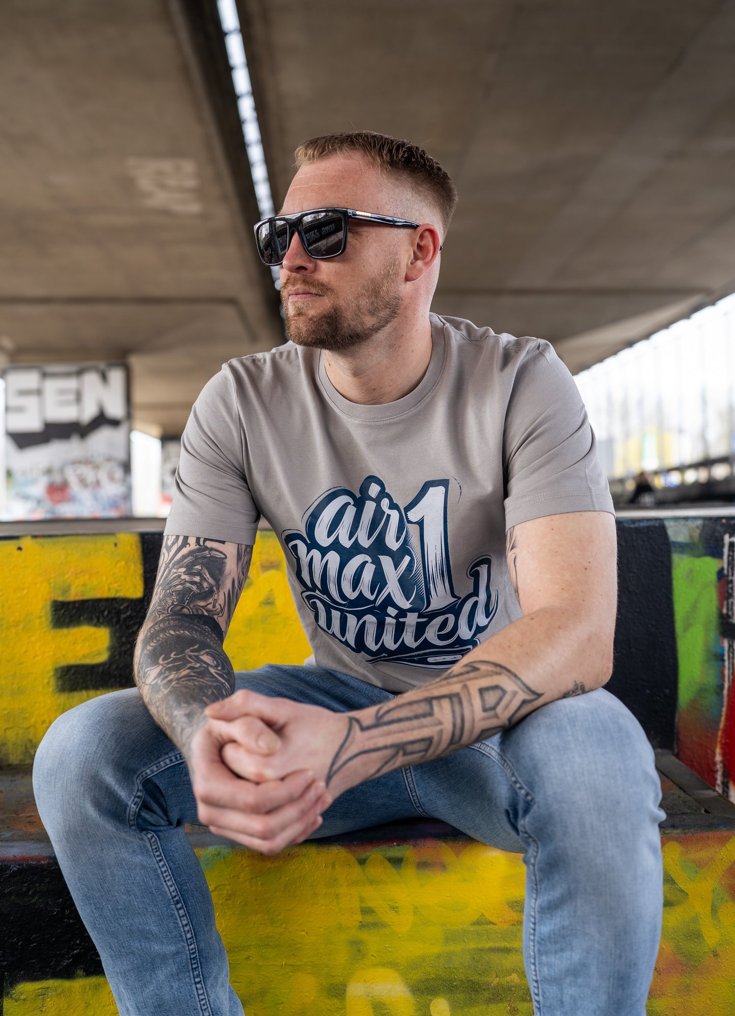 AM1U Grey Blue Tee